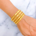 Faceted Eternal Radiant 21k Gold Bangles