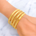 Faceted Eternal Radiant 21k Gold Bangles