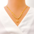 Iconic Couture Open Drop 22k Gold CZ Necklace Set 