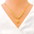 Iconic Couture Open Drop 22k Gold CZ Necklace Set 