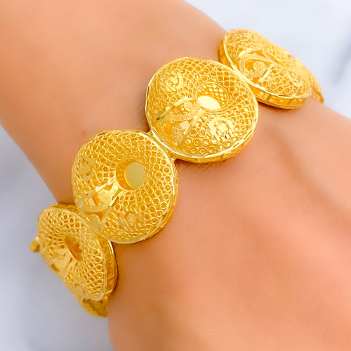 Embellished Flawless 21k Gold Bangle Bracelet