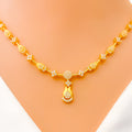 Luxurious Alluring Drop 22k Gold CZ Necklace Set 