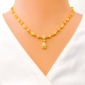 Luxurious Alluring Drop 22k Gold CZ Necklace Set 