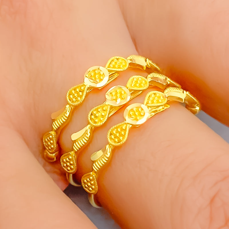 Decadent Jazzy 22K Gold Spiral Ring