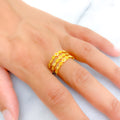 Decadent Jazzy 22K Gold Spiral Ring