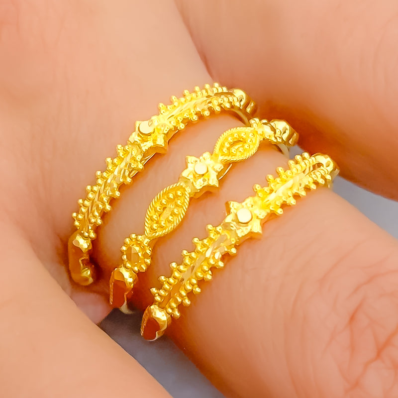 Attractive Detailed 22K Gold Spiral Ring