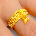 Stately Beaded 22K Gold Band Ring