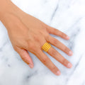 Vibrant Studded 22K Gold Ring