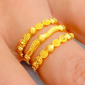 Upscale Ethereal 22K Gold Spiral Ring