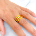 Upscale Ethereal 22K Gold Spiral Ring