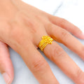 Graceful Tassel 22K Gold Band Ring