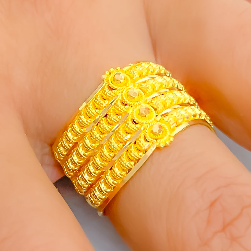 Majestic Flowing 22K Gold Ring