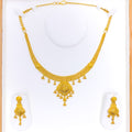 Festive Detailed Dangling 22k Gold Necklace Set 