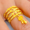 Precious Tassel 22K Gold Spiral Ring