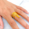 Precious Tassel 22K Gold Spiral Ring