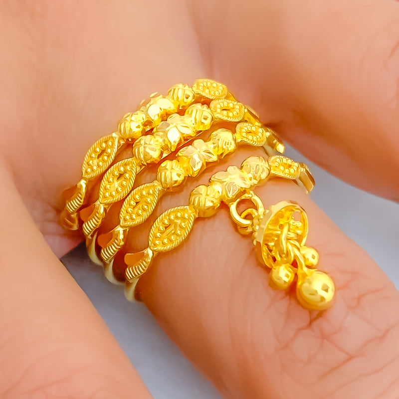 Radiant Graceful 22K Gold Spiral Ring