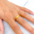 Iconic Lustrous Striped 22k Gold Band 