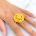 Detailed Delightful 22k Gold Statement Ring 