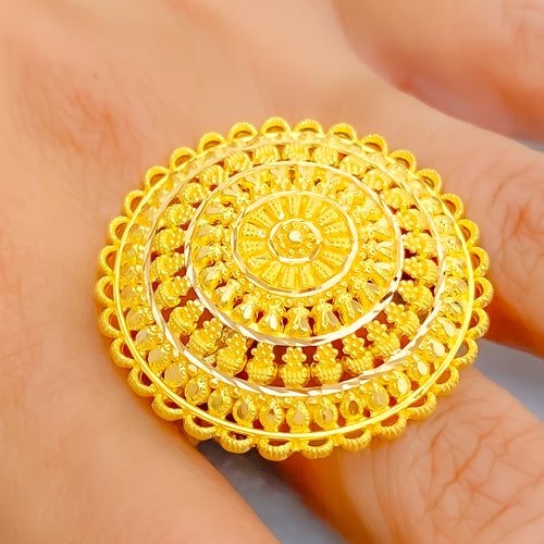 Mesmerizing Ornamental 22k Gold Statement Ring 