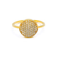 Opulent Polished 21k Gold CZ Ring