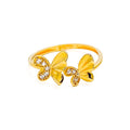 Dainty Shimmering 21k Gold CZ Ring
