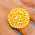 Impeccable Embellished 22k Gold Statement Ring 