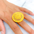 Decorative Ornate 22k Gold Statement Ring 