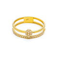 Couture Trendy 21k Gold CZ Ring