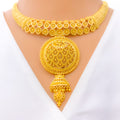 fancy-mesh-floral-22k-gold-necklace-set