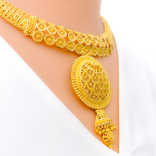 fancy-mesh-floral-22k-gold-necklace-set