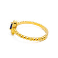 Sleek Radiant 21k Gold CZ Ring