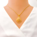 blooming-fashionable-22k-gold-cz-pendant