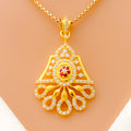 blooming-fashionable-22k-gold-cz-pendant