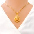 blooming-fashionable-22k-gold-cz-pendant