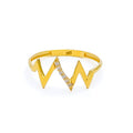 Ornamental Vivid 21k Gold CZ Ring