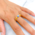 Artistic Colorful 21k Gold Ring