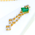 Unique Asymmetrical Diamond + 18k Gold Necklace Set 