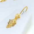 Charming Dangling Leaf 21K Gold Necklace Set