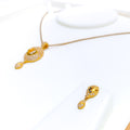 Iconic Charming 22k Gold CZ Pendant Set 
