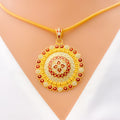 unique-meenakari-floral-22k-gold-pendant-set