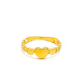Majestic Heart Adorned 21k Gold Ring 