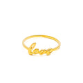 Attractive Chic 21k Gold Love Ring 