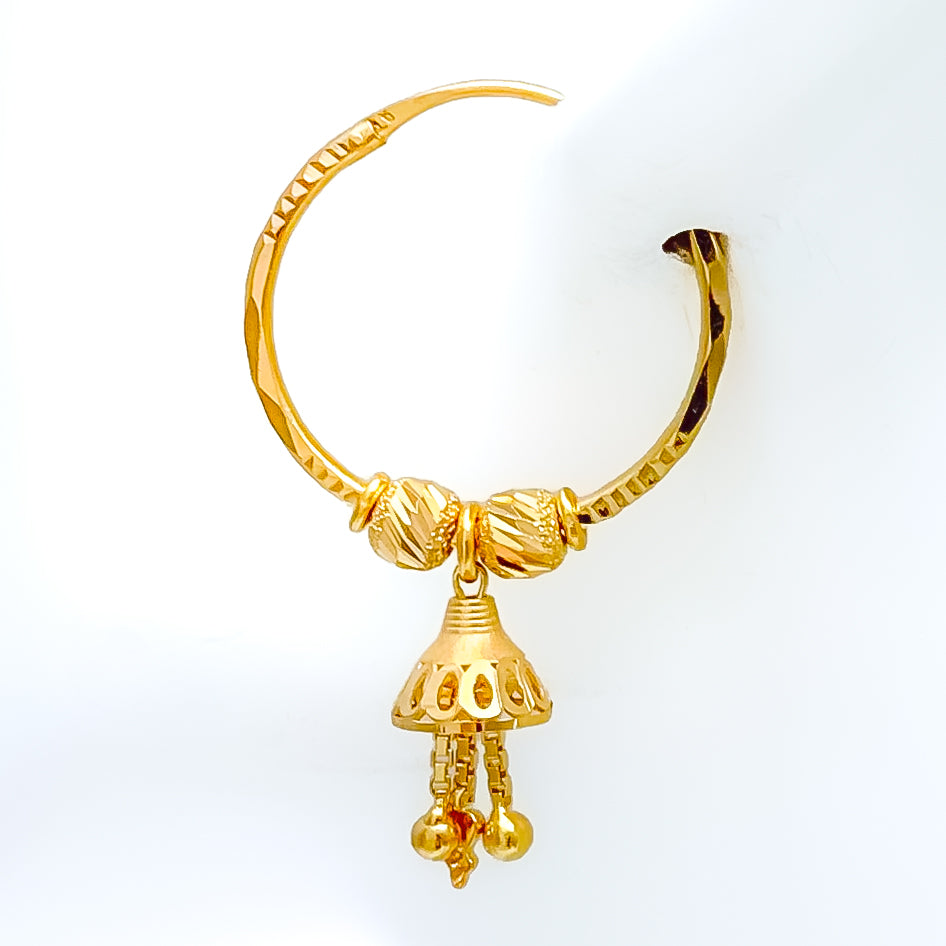 Fancy Plain Gold Earrings Studs - Lagu Bandhu
