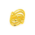 Alternating Decorative Luscious 22k Gold Ring