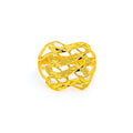 Radiant Distinct Checkered 22k Gold Ring