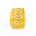 Opulent Ornate Elongated 22k Gold Ring