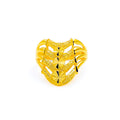 Glam Couture Heart Accented 22k Gold Ring