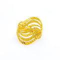 Dazzling Eternal Radiant Textured 22k Gold Ring