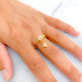 elongated-diamond-flower-22k-gold-ring