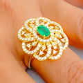 royal-lustrous-floral-18k-gold-diamond-statement-ring